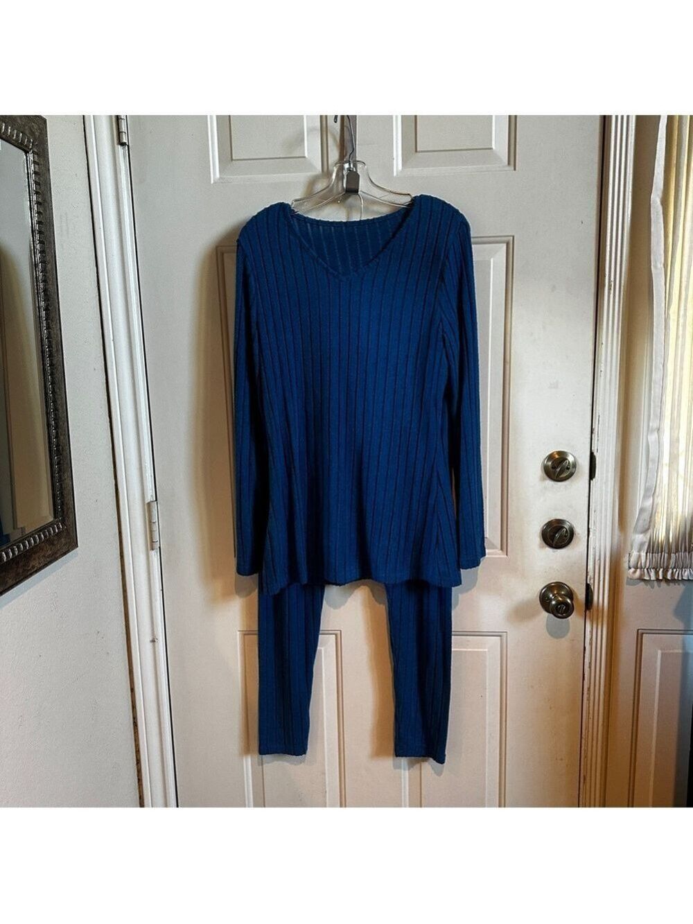 Blue Ribbed Knit Set XL - Picture 12 of 13